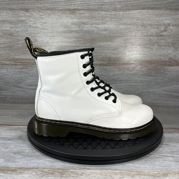 Dr. Martens Women's Zavala White Leather Lace Up Ankle Combat Boots Size 5 - Picture 3 of 9